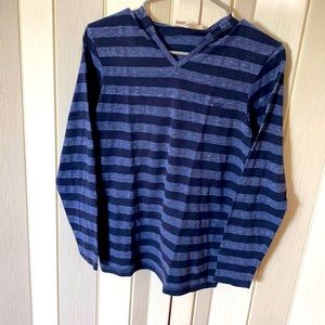 VANS kids Heritage striped Navy hooded Tee